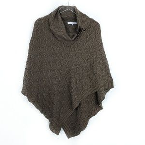 Eight Eight Eight brown chunky cable knit poncho